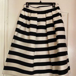 Topshop Black/white striped midi skirt